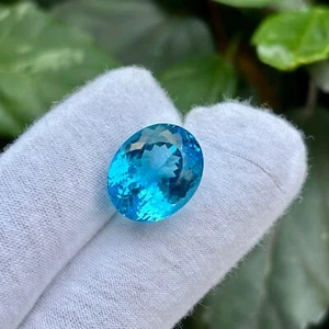 Oval Shape Faceted Cut 22.65 Ct. Blue Topaz Loose Gemstone For Making Jewelry - Picture 1 of 3