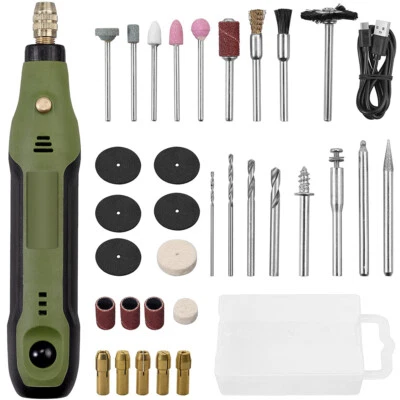 RIMOODY 34Tlg Mini Dremel Multifunktionswerkzeug USB Akku für Mehrzweck Drehwerkzeug
