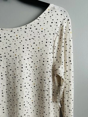 New Old Navy Girls XXL 16 Stars knit Long-Sleeve T-Shirt crème de La cr silver - Image 1 of 4