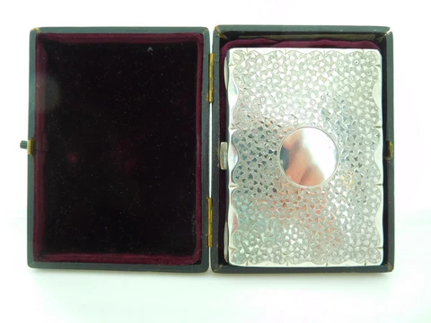 SUPERB VICTORIAN CASED ENGLISH STERLING SILVER CARD CASE Cover