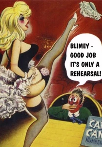 Bamforth Saucy Postcard Good Job Its only a Rehearsal! C-42199 Can-Can, Sexy - Picture 1 of 2