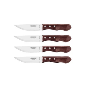 4pc Tramontina Jumbo Steak Knife Kitchen Cutting/Chopping BBQ Tool Set Brown - Picture 1 of 8