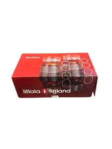 Iittala Finland Tsaikka Tee Kaffee 2 Glas Tassen Timo Sarpaneva Vintage Box Silber - Bild 1 von 3