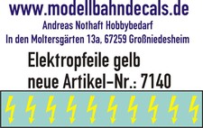 10 Spur 1 gelbe Elektropfeile 6,8 x 3,8 mm - Decals TOP 032-7140