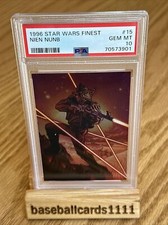 1996 TOPPS FINEST STAR WARS #15 Nien Nunb 1ST CHROME PSA 10!  Pop 1 Rare G21