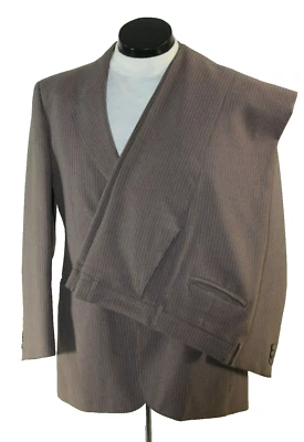 Винтажный Levi's действие костюм мужской 42 длиной коричневый заколка в полоску брюки 36 x 33 - Изображение 1 из 4