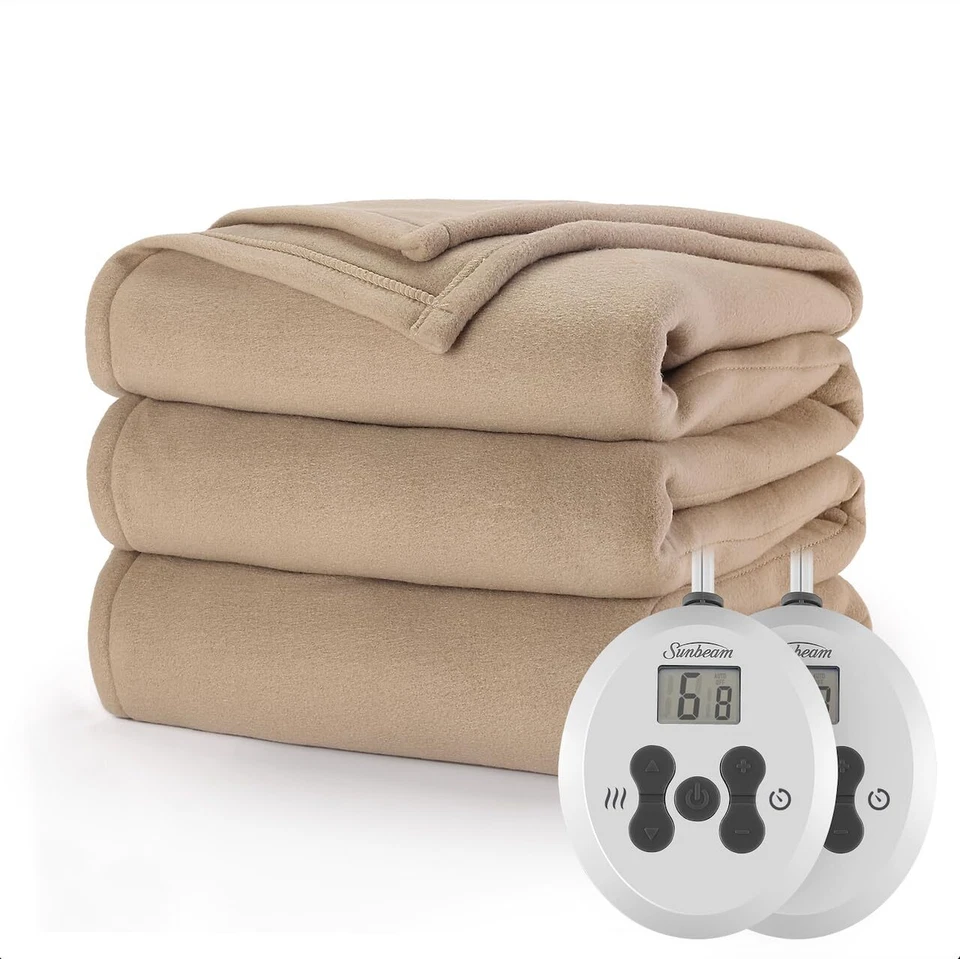 Sunbeam Royal Ultra Heated Queen Blanket 12 Heat Settings Dual Zone Control - Image 1 of 4