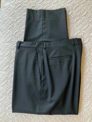 Pantalones de vestir para hombre Armani Collezioni negros con frente plano, talla 38 Foto 1 de 4
