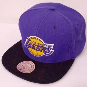 LA Lakers NBA Wool Blend Cap Mitchell & Ness Purple Gold Black Rim Snapback READ - Picture 1 of 4