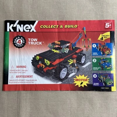 K'Nex Instruction Manual (Tow Truck 11907/78065) Road Rigs Series 4 Replacement - Image 1 of 2