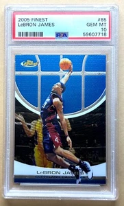 2005 TOPPS FINEST LEBRON JAMES #85 PSA 10 GEM MINT 59607718 - Picture 1 of 2