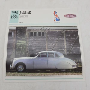 1950 1956 Jaguar Mark VII Sport Classic Cars Collectors Club Card 90's VTG - Picture 1 of 4