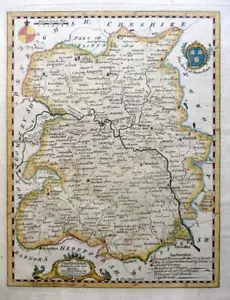 SHROPSHIRE BY THOMAS KITCHIN c1770 GENUINE ANTIQUE COPPER ENGRAVED MAP - Picture 1 of 3