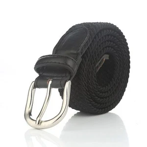 Children's Kids Child Canvas Elastic Fabric Woven Stretch Braided Belts - Picture 1 of 30