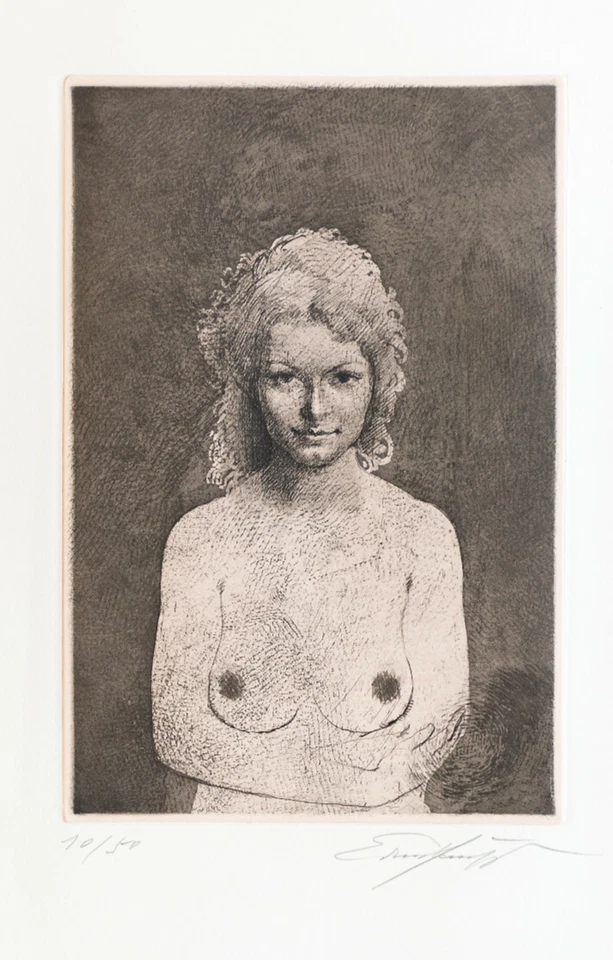 Ernst Fuchs, Akt, aus Diwan XVI, Radierung, 1974, numeriert, handsigniert - Bild 1 von 1