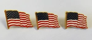 3 - Alfileres de solapa bandera americana oro patriótico EE. UU. - Imagen 1 de 3