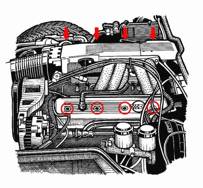 Corvette C4 1985 a 1991 pernos de cubierta de válvula de orificio central • acero inoxidable sin óxido Foto 1 de 4
