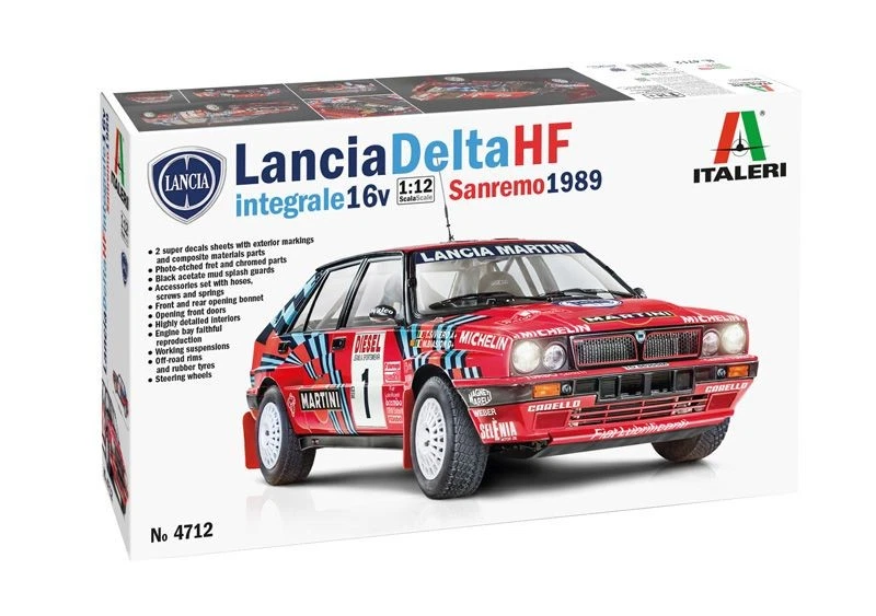 ITALERI 4712 MODELLO AUTO LANCIA DELTA HF INTEGRALE SANREMO 1989 1/12 - Immagine 1 di 1