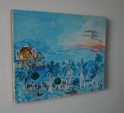 Rare unique painting, French Riviera seaside, signed Raoul Dufy, w COA - Image 1 of 4