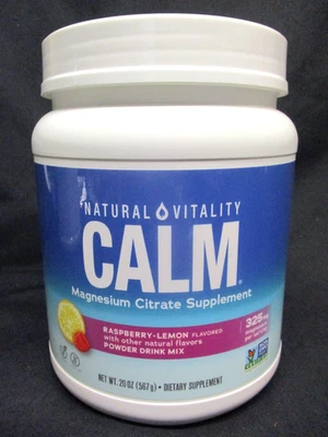 Polvo de citrato de magnesio Natural Vitality Calm, 20 onzas Foto 1 de 3
