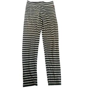 Matilda Jane 435 Starting Line Olive Green Cream Striped Leggings 10 - Picture 1 of 4