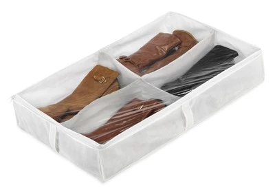 Whitmor Underbed Boot Bag, 4 Section, White - Image 1 of 4