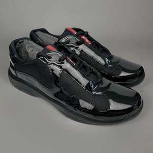 PRADA ‘America’s Cup’ PSO906 Black Leather Trainers Sneakers 9 / 43 RRP: £690.00 - Picture 1 of 14