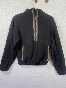 Vintage North Face Pullover Mens XS Black Fleece Made USA Trim Half Zip 90s Rare - Picture 1 of 10