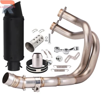 For Kawasaki Ninja 650 Z650 2012-2025 Full Exhaust System Muffler Pipe Black - Image 1 of 4