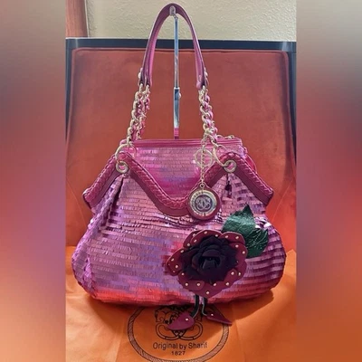 Sharif Rose Sequin Shoulder Bag & Pouch Set - Image 1 of 4