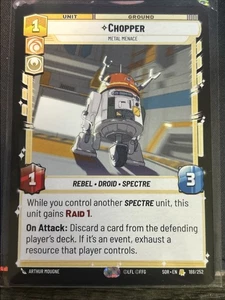 2024 Star Wars Unlimited - Spark of Rebellion Chopper Metal Menace #188 - Picture 1 of 2