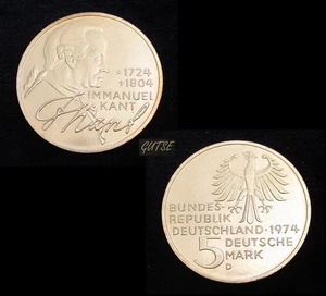 *GUTSE* ALEMANIA, 5 MARK 1974 D, PLATA, SIN CIRCULAR - Imagen 1 de 1