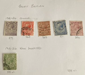 gb george v 6 used stamps Including One Wm Inverted See Photos (lot Z950) - Picture 1 of 1