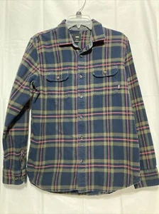Vans Flannel Shirt Youth Size Small Classic Fit Long Sleeve Plaid - Picture 1 of 12