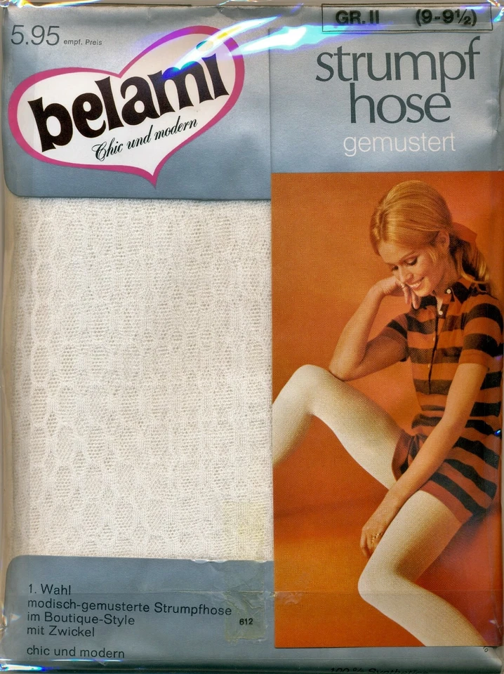 ⏳SALE⏳ Gr. 9-91/2 BELAMI gemustert weiß Strumpfhosen Feinstrumpfhosen #B# - Bild 1 von 1