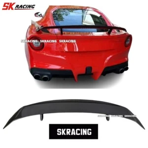 FIT FERRARI F12 BERLINETTA GT STYLE REAL CARBON FIBER REAR TRUNK SPOILER WING - Picture 1 of 19