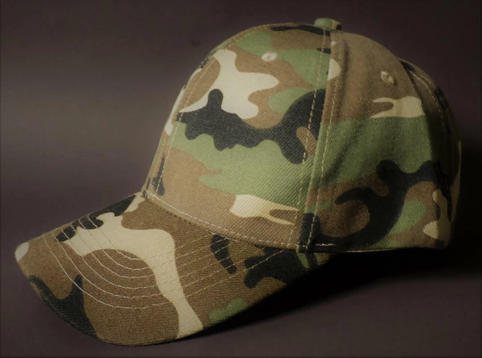CAMUFLAJE Gorra de Pelota Ajustable en Blanco Sombrero Verde Marrón Negro Bronceado Bosque Camuflaje Foto 1 de 4