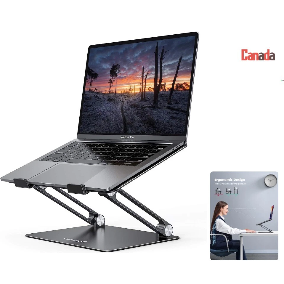 Soporte portátil compacto ajustable para computadora portátil - Amplia compatibilidad 10-17,3"" - Negro Foto 1 de 4