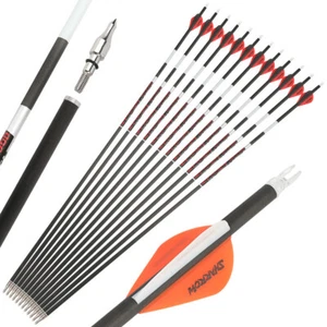 31" Pure Carbon Arrows Vanes Night Light Archery Compound Recurve Bow Hunting - Picture 1 of 25