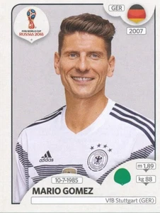 449 MARIO GOMEZ DEUTSCHLAND UPDATE UPDATE STICKER WM RUSSLAND 2018 PANINI - Bild 1 von 2