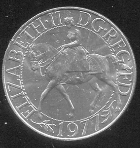 1977 SILVER JUBILEE QUEEN ELIZABETH II COMMERATIVE CROWN COIN (H991) - Picture 1 of 2