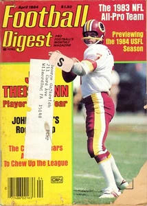 VINTAGE Apr 1984 Football Digest Magazine Joe Theismann - Picture 1 of 1