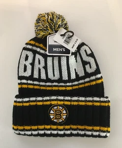 Fan Favorit - Boston Bruins offiziell lizenzierte Herren Wintermütze mit Bommel - Neu mit Etikett - Bild 1 von 4