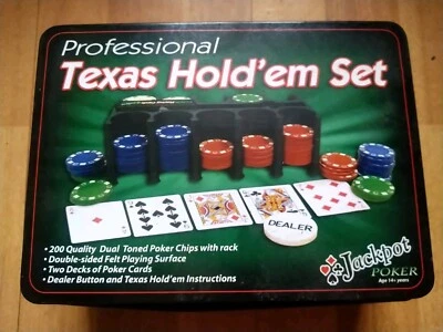 Professional Texas Hold'em Set Jackpot Poker Unused - Image 1 of 3