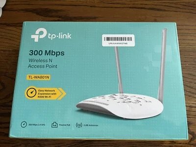 TP-Link WiFi Access Point TL-WA801N, 2.4Ghz 300Mbps, Extender - OPEN BOX - Image 1 of 4