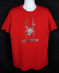 Camiseta Spyder para hombre manga corta cuello redondo roja algodón araña camiseta gráfica frontal - Imagen 1 de 6