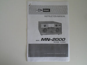 DRAKE MN-2000 MATCHING NETWORK (INSTRUCTION MANUAL ONLY)....RADIO-SPARES-IRELAND