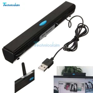 Mini haut-parleur multimédia USB noir pour ordinateur de bureau PC ordinateur portable tablette - Photo 1/4