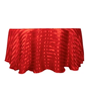 120" Stripes Satin Round Tablecloth Wedding Party Table Linens Event Decorations - Picture 1 of 65