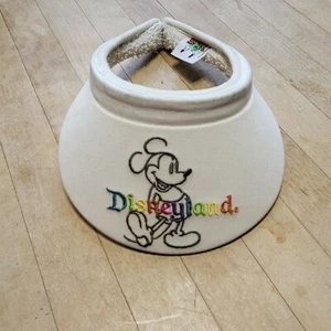Vintage Goofy Hat Co. Disneyland White Visor Mickey Mouse - Picture 1 of 7